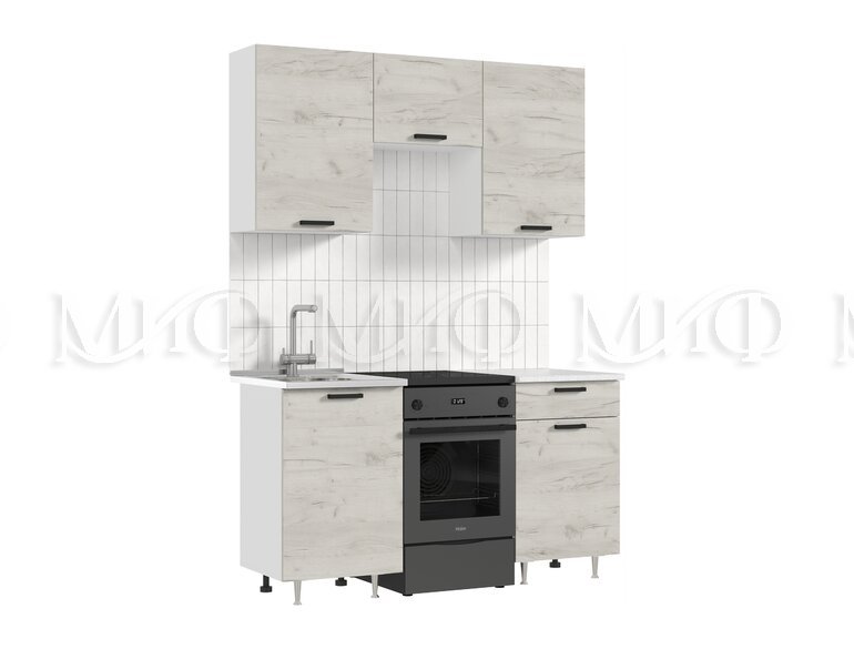 ЛДСП Кухня Рио 1,5 (490) Крафт Белый