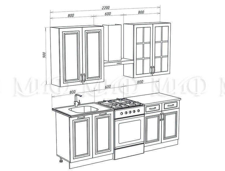 Констанция 1,6м/900мм_комп. №3, схема_Корпус: (ШНМ800, ШН2Я800, ШВ800х900, ШВСП800х900)